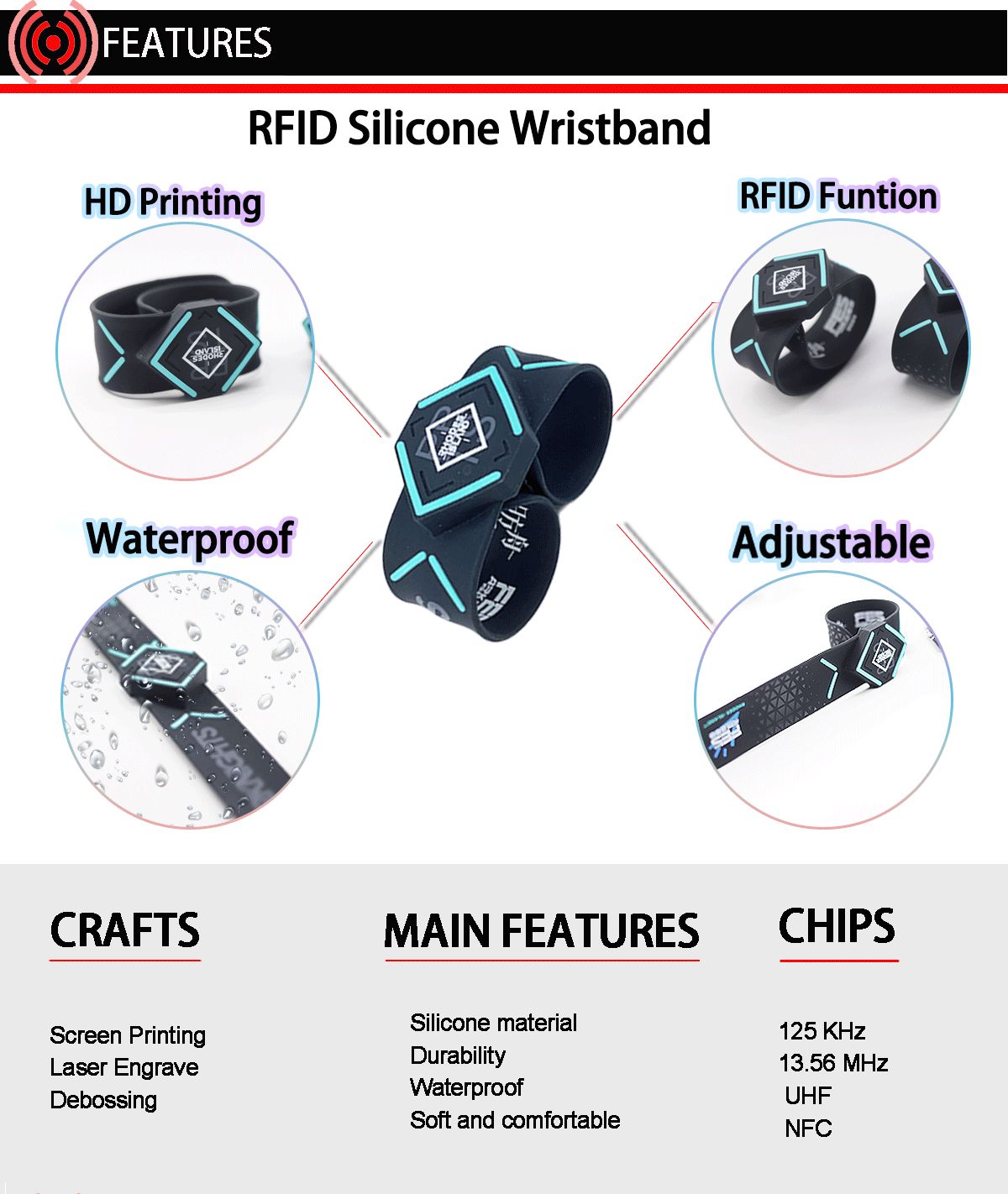 Bracciale in silicone RFID