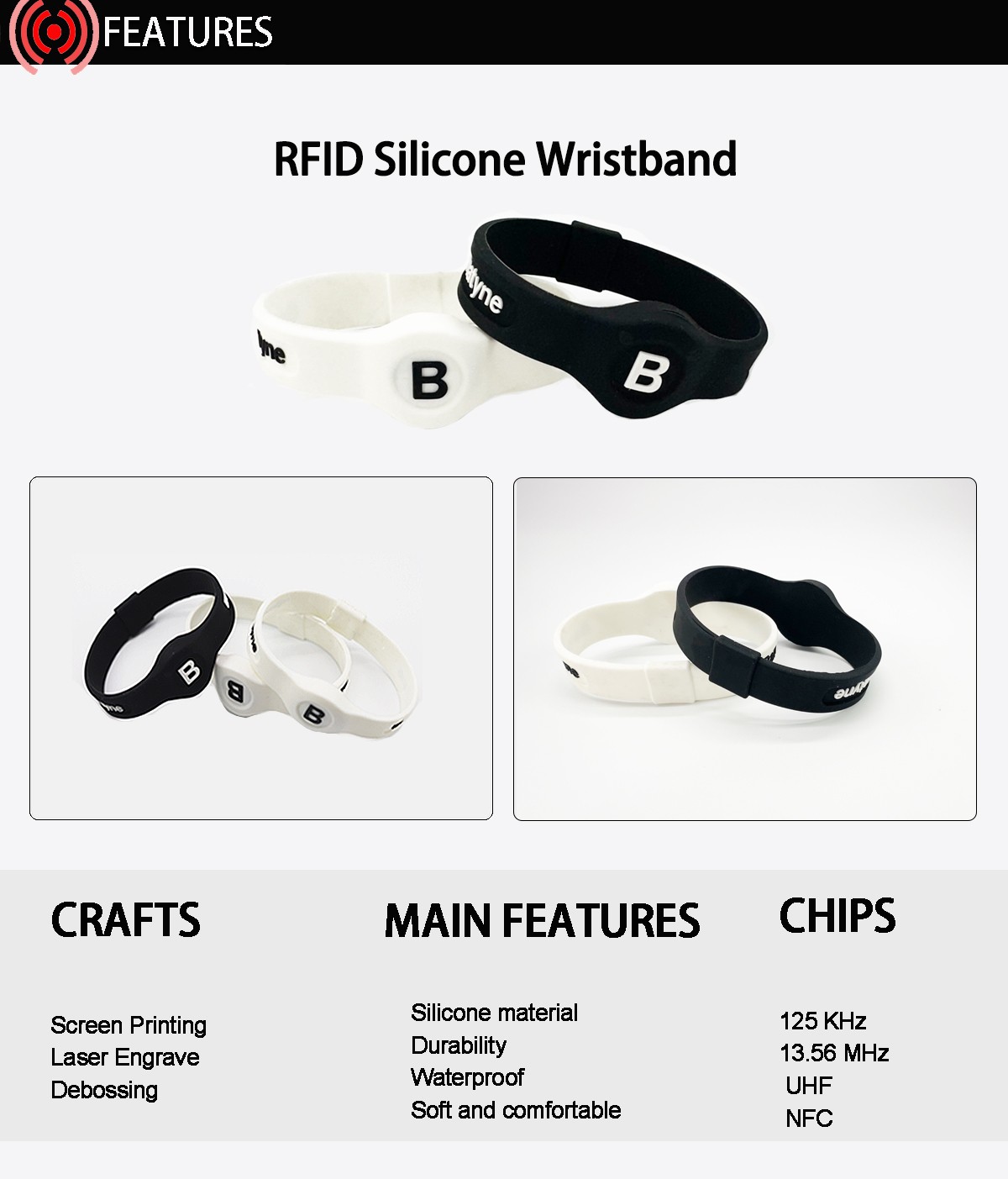 Bracciale in silicone RFID